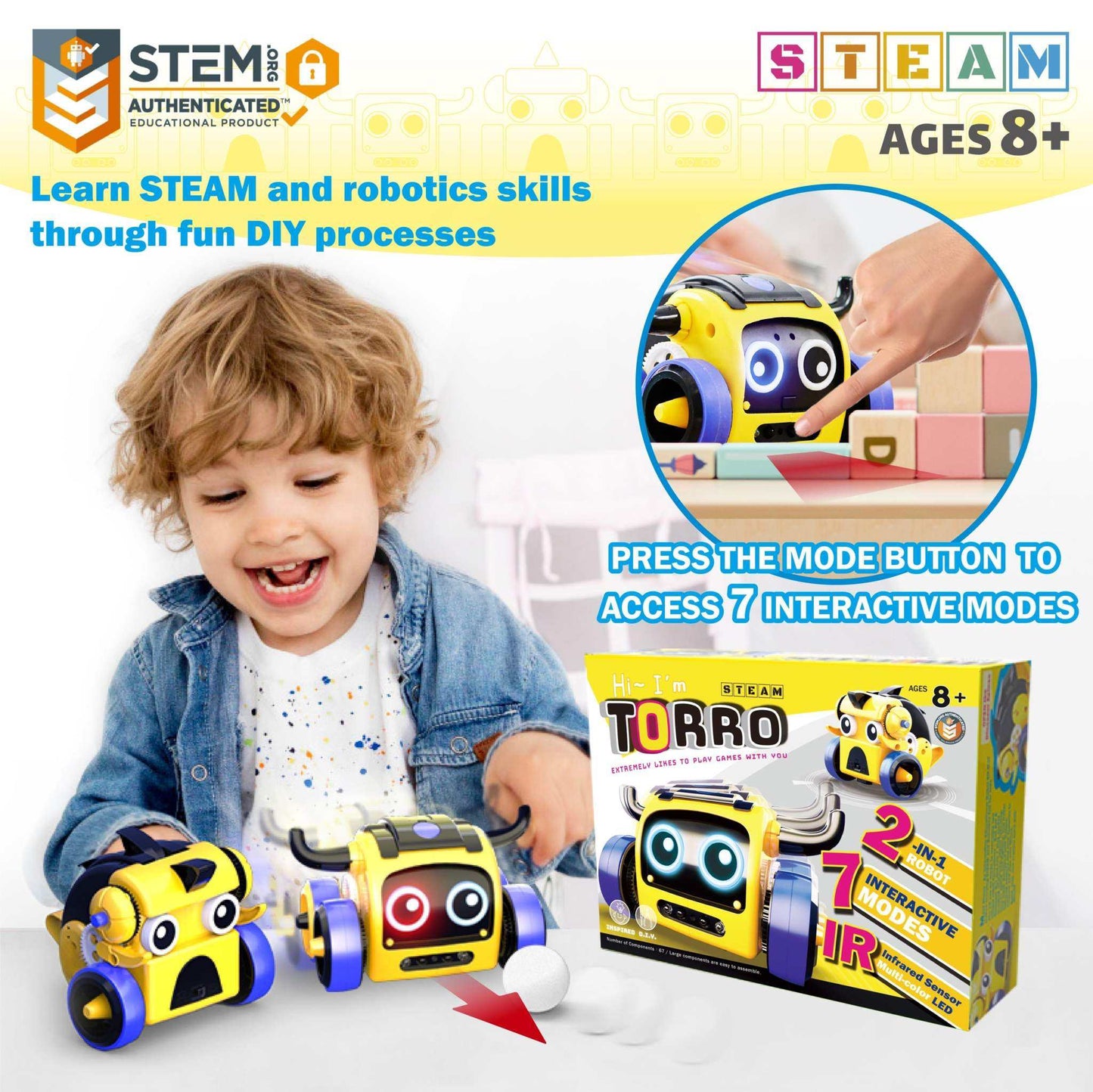 Bull and Dino robot toys